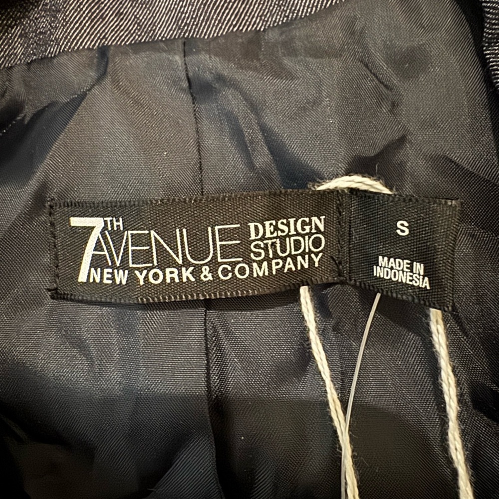 7th Avenue Design Studio Dark Blue Denim Jacket - Picture 4 of 6